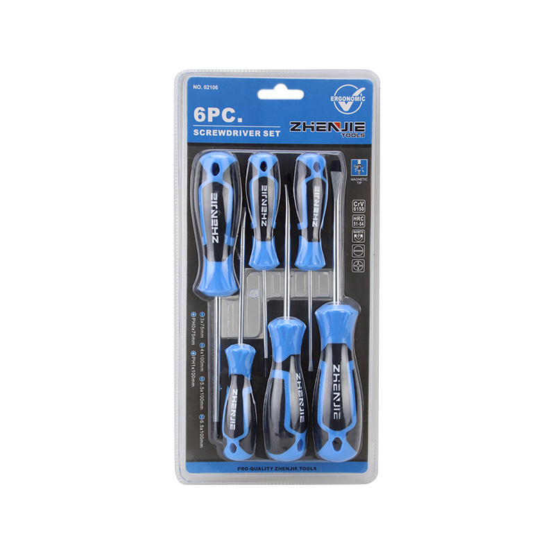 6pcs Set Pemutar Skru Slotted & Phillips Pemegang Rekaan Ergonomik