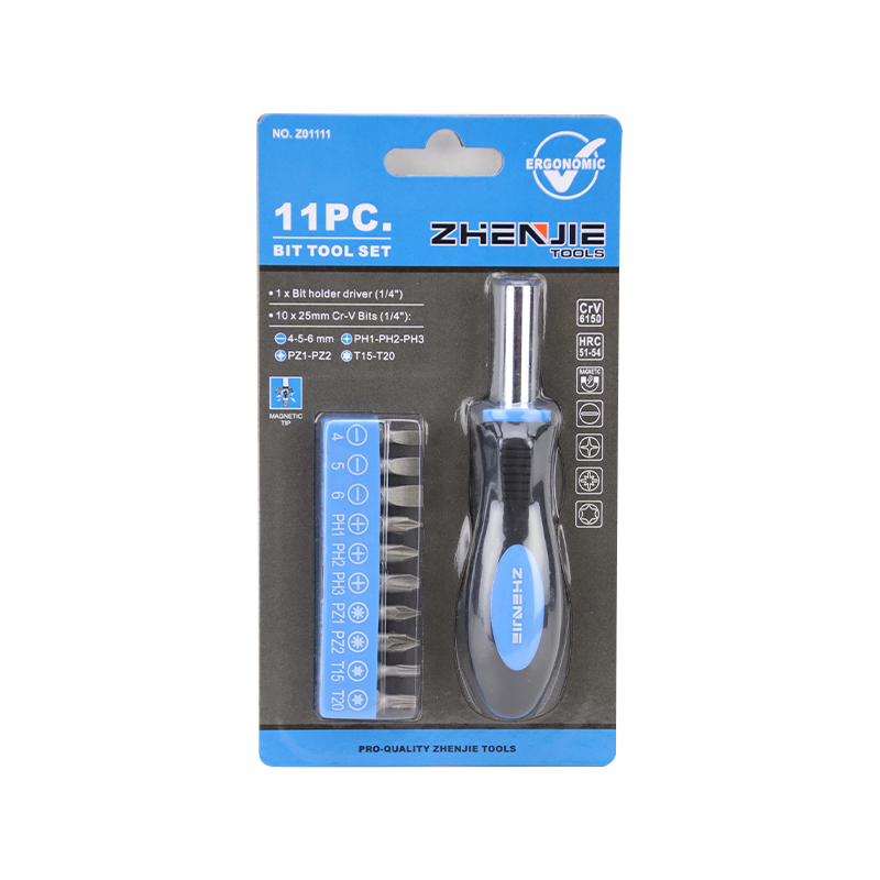 11pcs Set Bit Ratchet Phillips Pozidriv Torx Berslot