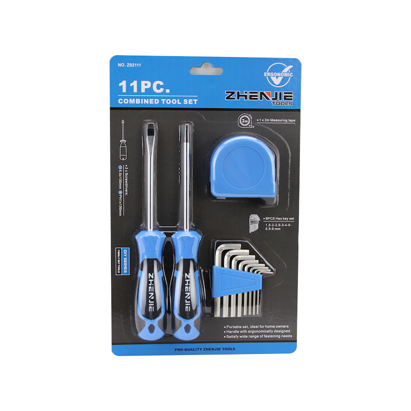 Set Pita Ukur Kunci Hex Pemutar Skru 11pcs Slotted & Phillips CRV