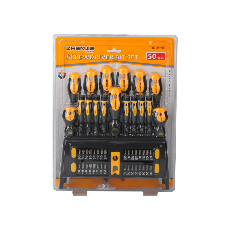 50pcs Rak Plastik & Set Bit Pemutar Skru Pembungkusan Blister Berganda