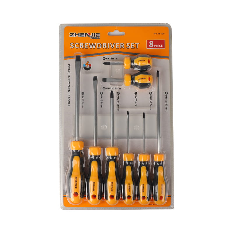 Set Pemutar Skru CRV-Blade 8pcs Slotted & Phillips
