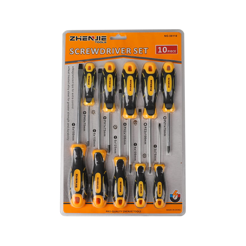 Set Pemutar Skru Phillips Pozidriv CRV 10pcs Slotted