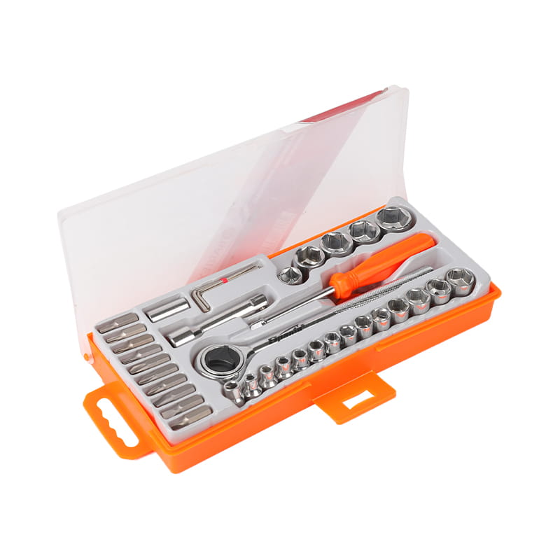 Set bit dan soket pemutar skru keluli karbon 34pcs