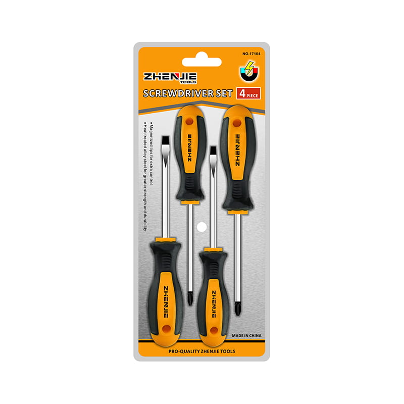 4pcs Double Blister Packaging Slotted & Phillips CRV Skru Set