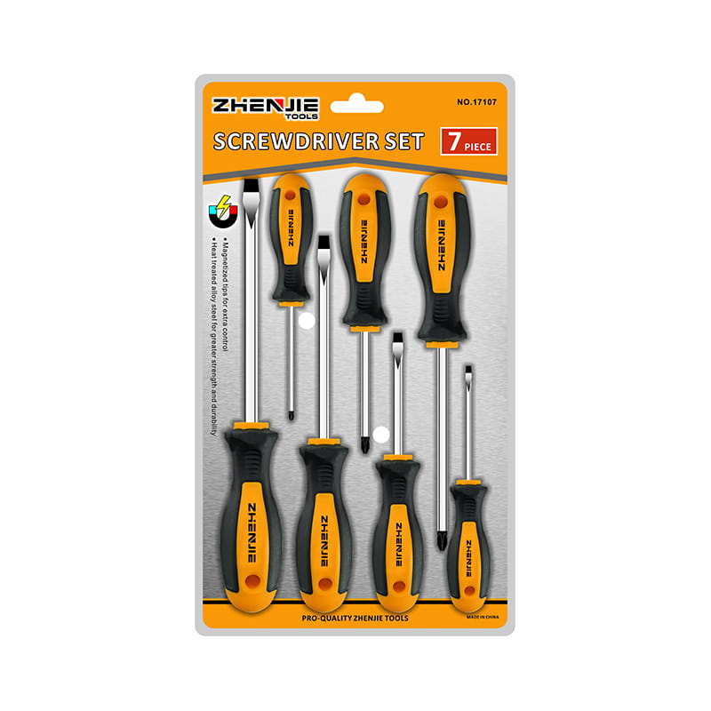 7pcs Double Blister Packaging Slotted & Phillips CRV Skru Set