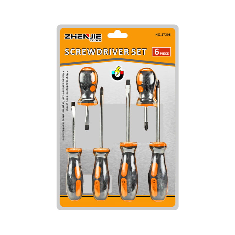 6pcs Double Injected Soft Handle CRV Set Pemutar Skru 