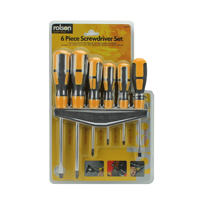 6pcs Double Injected Soft Handle Slotted & Phillips Skru Set