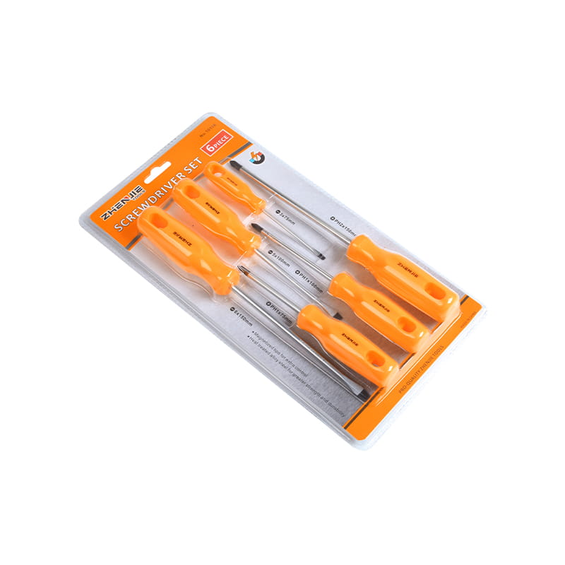 6pcs Double Injected Soft Handle Slotted & Phillips CRV Skru Set