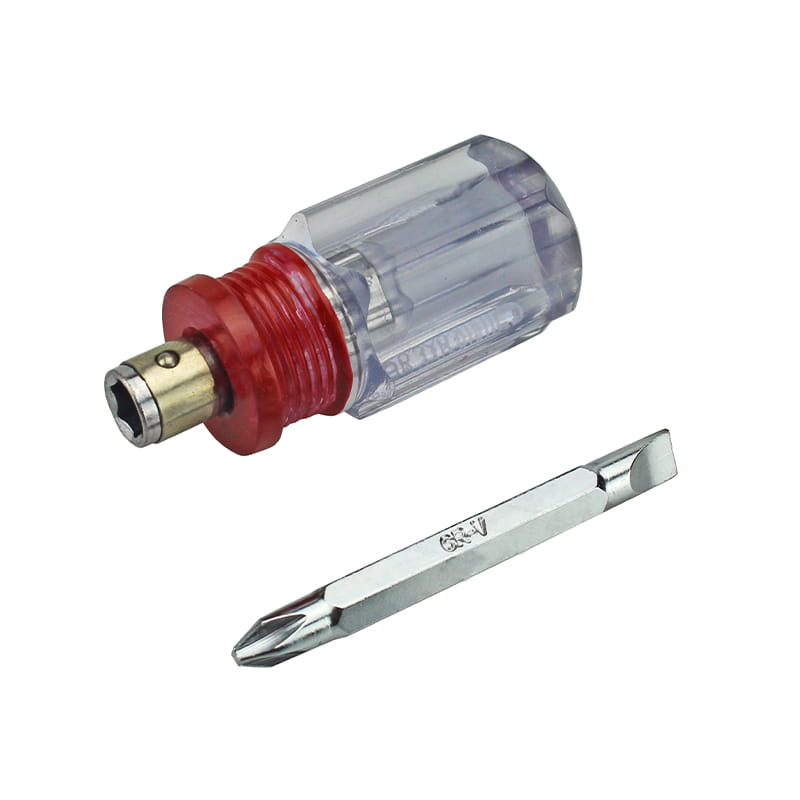 2 dalam 1 Stubby Handle Slotted & Phillips Set Bit CRV Dua Muka