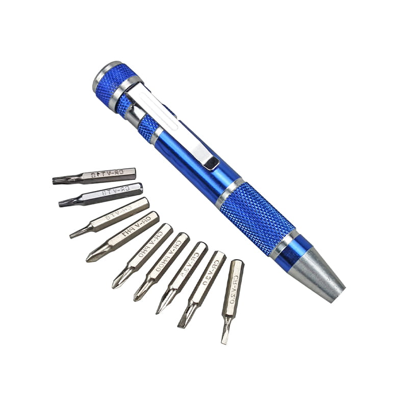 Set Bit Pemutar Skru Poket Aluminium 9 dalam 1