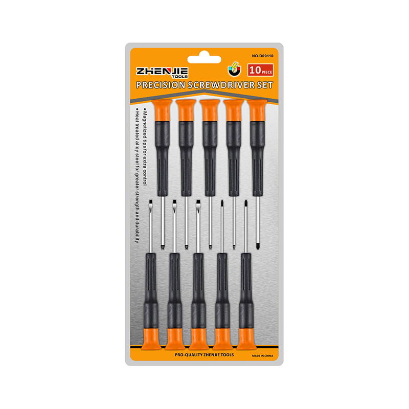 10pcs Pemegang Set Pemutar Skru Ketepatan Phillips Torx CRV Rekaan Ergonomik Rekaan Ergonomik